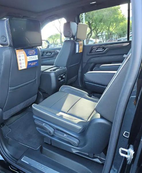 Back seats of a luxury suv